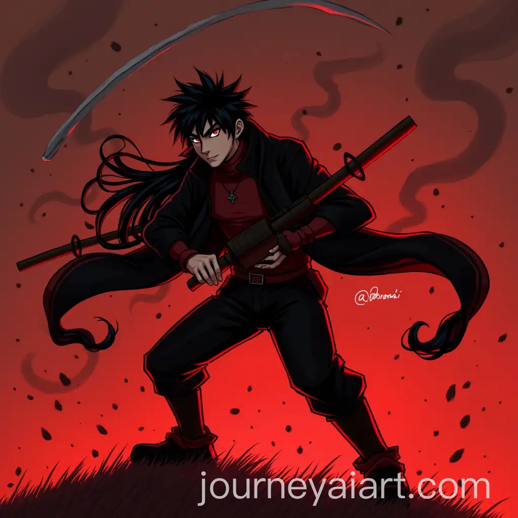 Intense-Anime-Character-in-Red-and-Black-Preparing-for-Battle