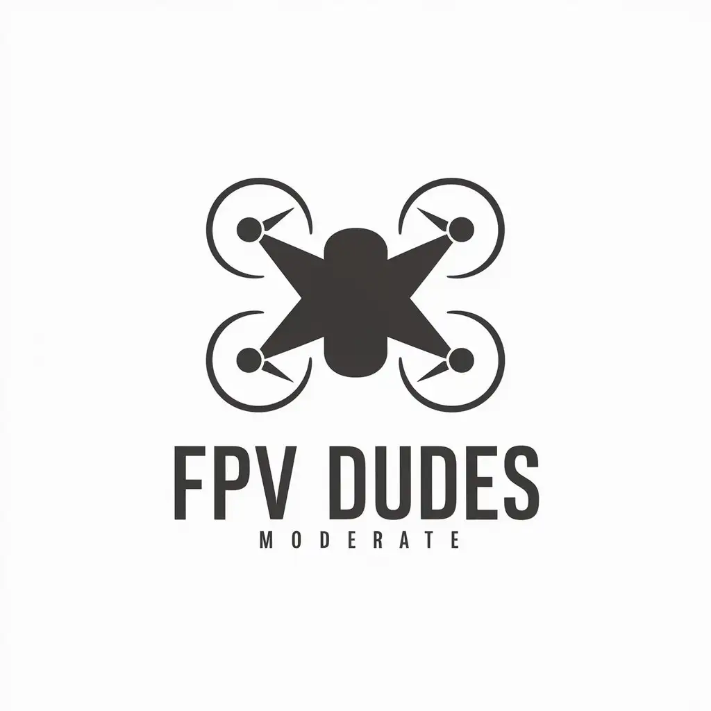 a vector logo design,with the text "FPV dudes", main symbol:Drone,Moderate,be used in Travel industry,clear background