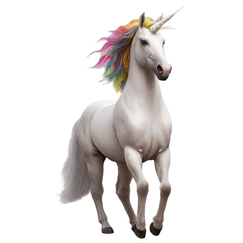 Unicorn-with-Rainbow-Mane-PNG-Image-Enchanting-Fantasy-Illustration-for-Digital-and-Print-Media