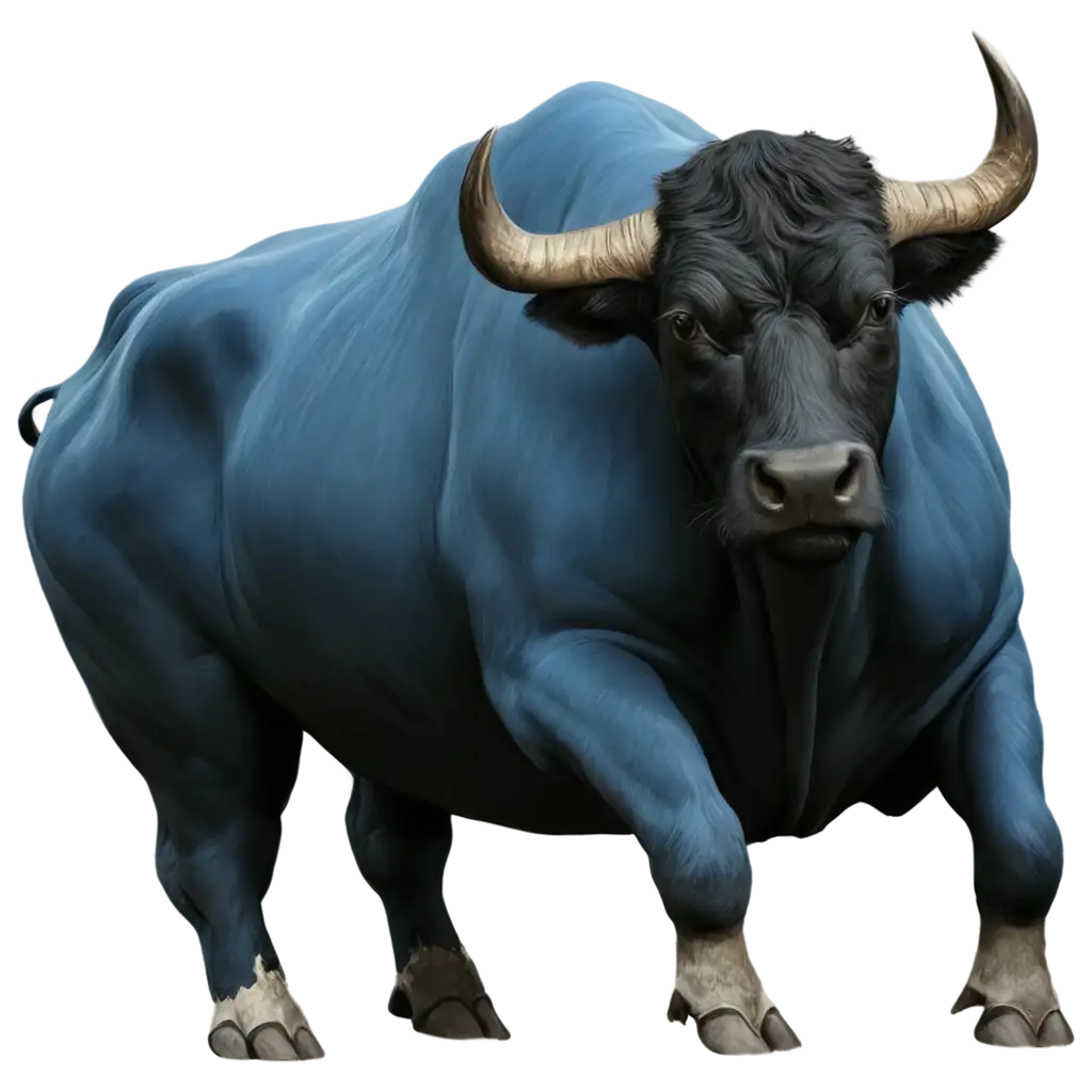 Blue-and-Black-Bull-PNG-HighQuality-Transparent-Image-for-Versatile-Usage