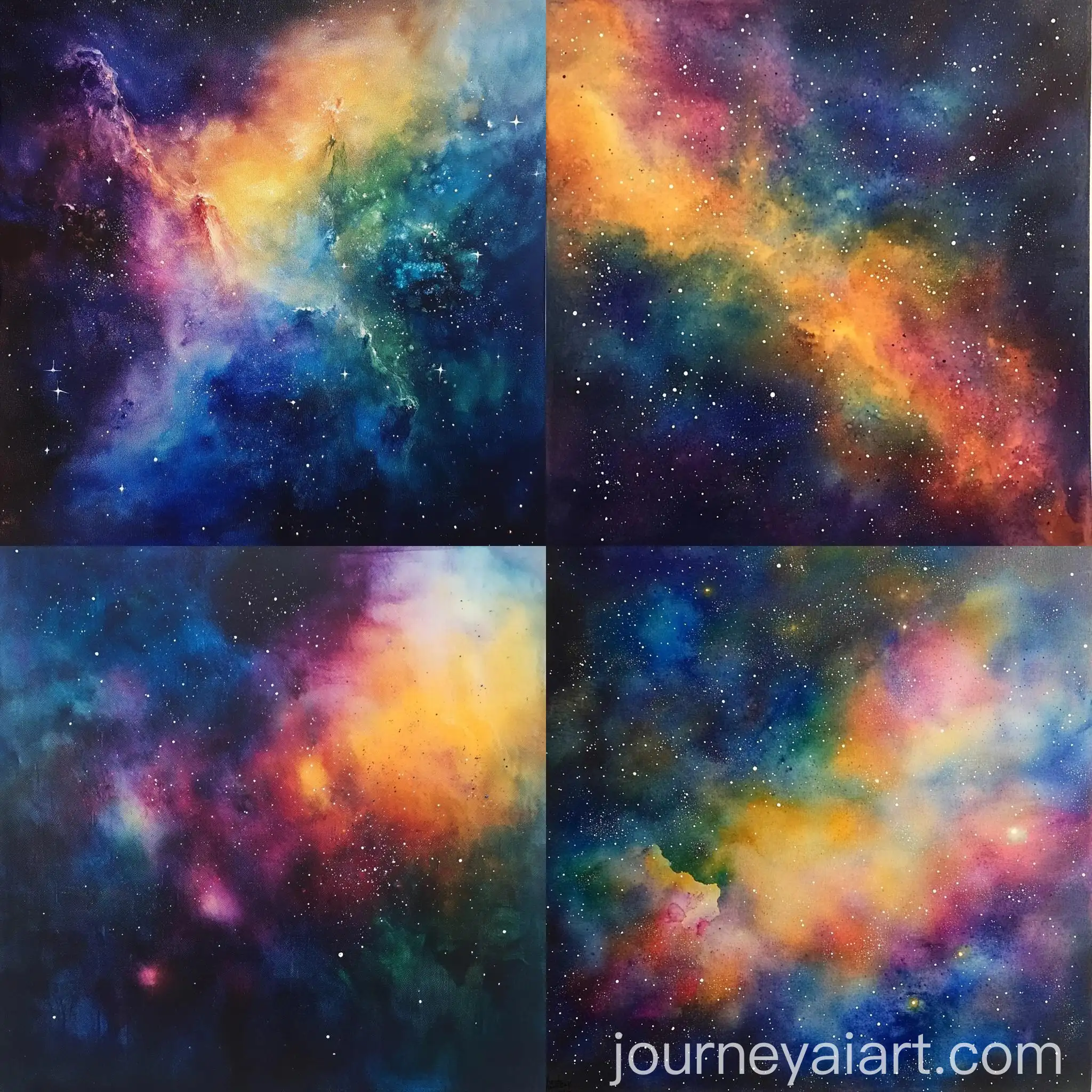 Colorful-Space-with-Stars-and-Mist-Painting