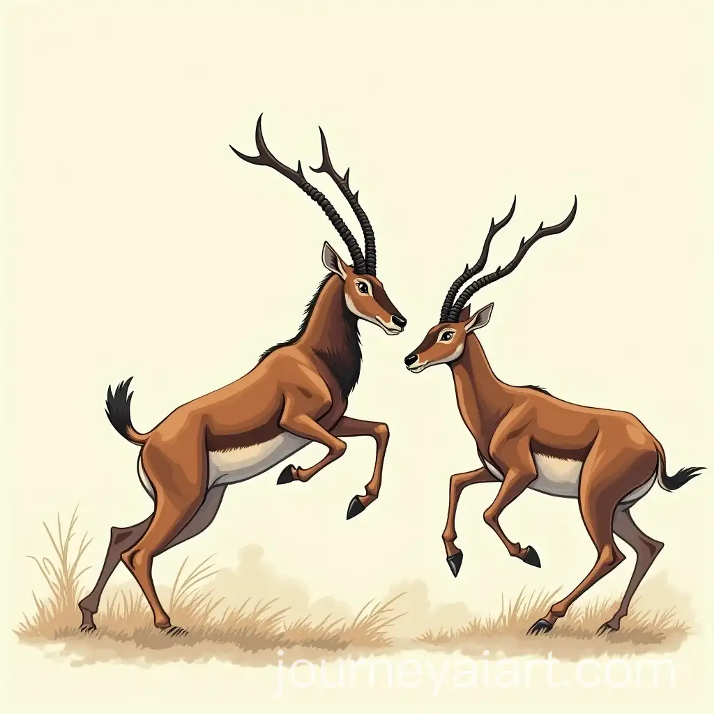 Two-Antelopes-Engaged-in-a-Fierce-Battle