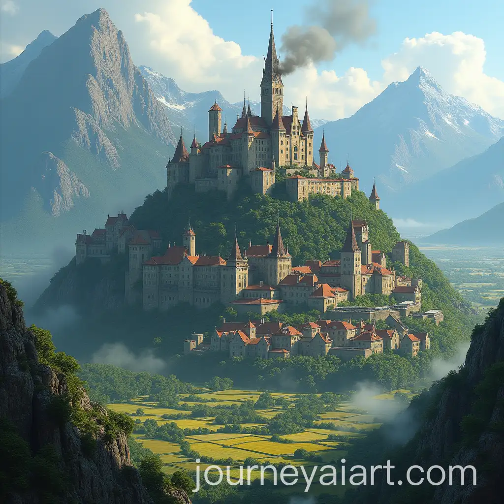 Medieval-Elvish-Inspired-City-with-Steel-Industries-and-City-Wall