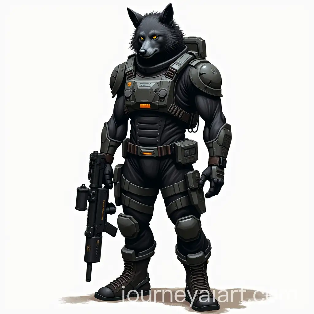 Black-Werewolf-in-SciFi-Tactical-Suit-with-Laser-Rifle-and-Military-Boots