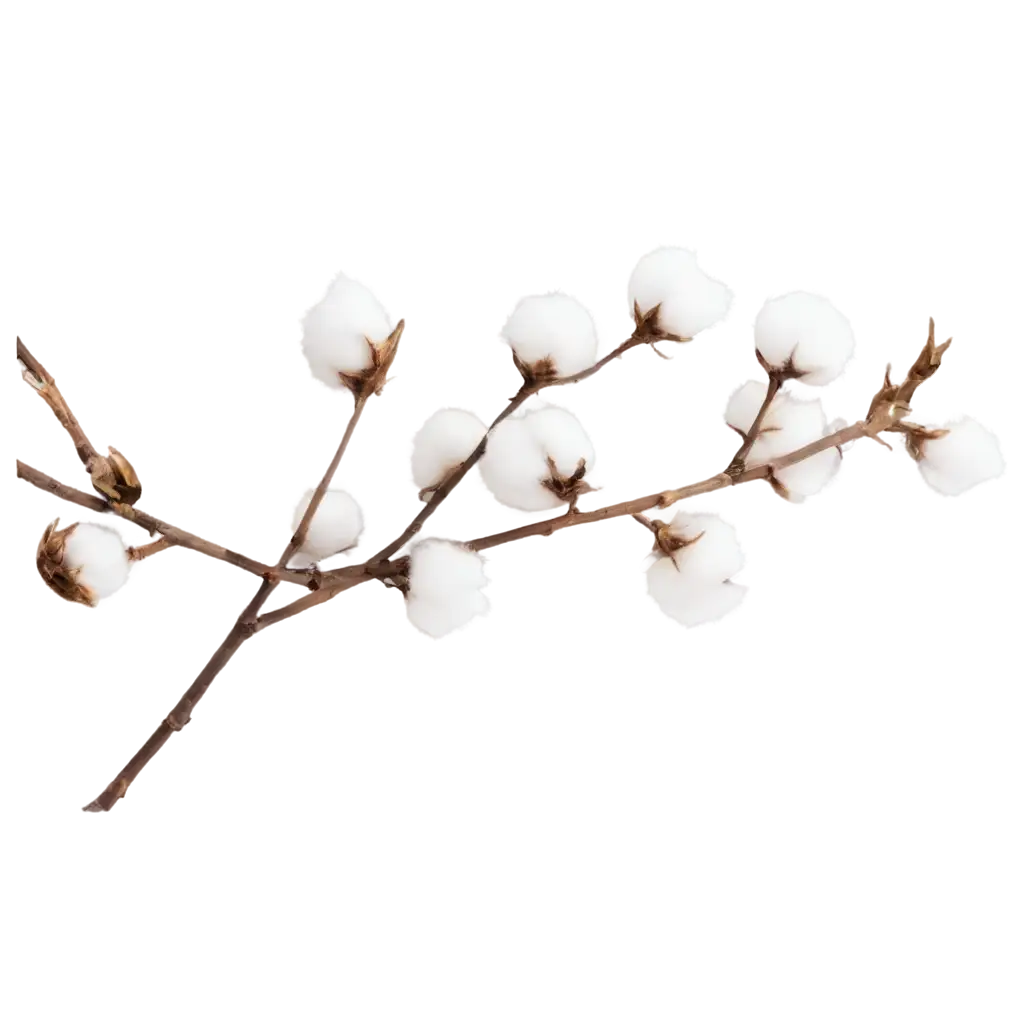 SEOOptimized-PNG-Image-of-a-Cotton-Branch-Enhance-Your-Visual-Content-with-HighQuality-PNG-Format