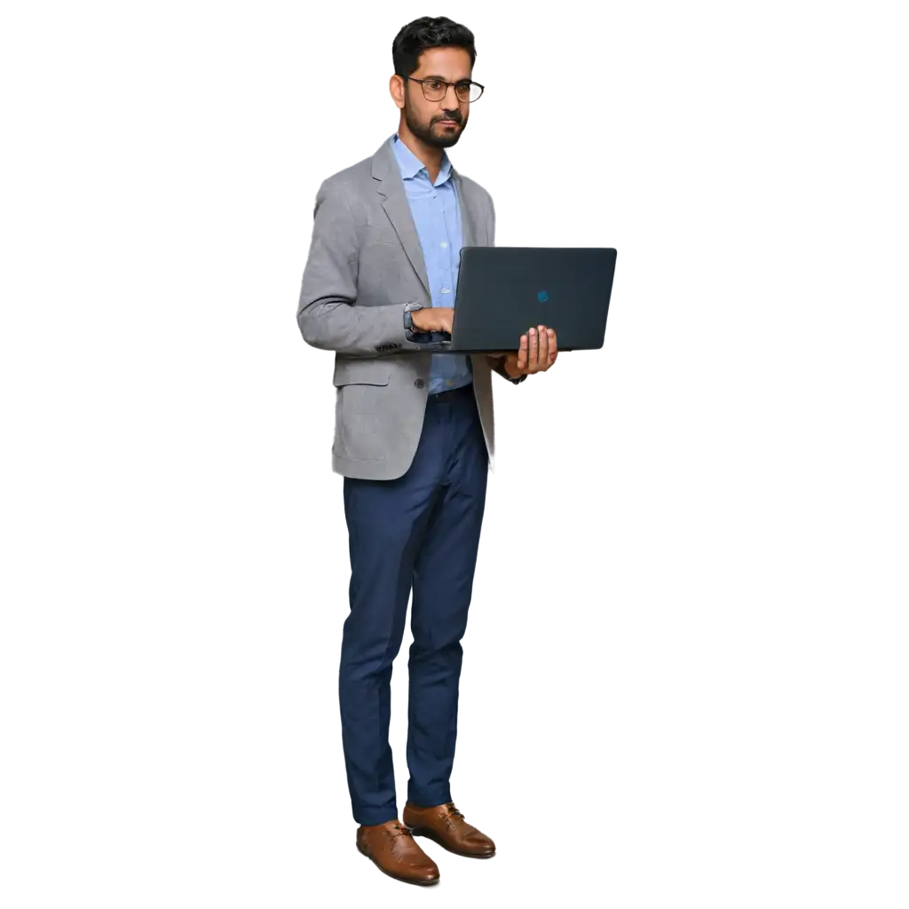 HighQuality-PNG-Image-of-an-Indian-Man-Standing-with-a-Laptop