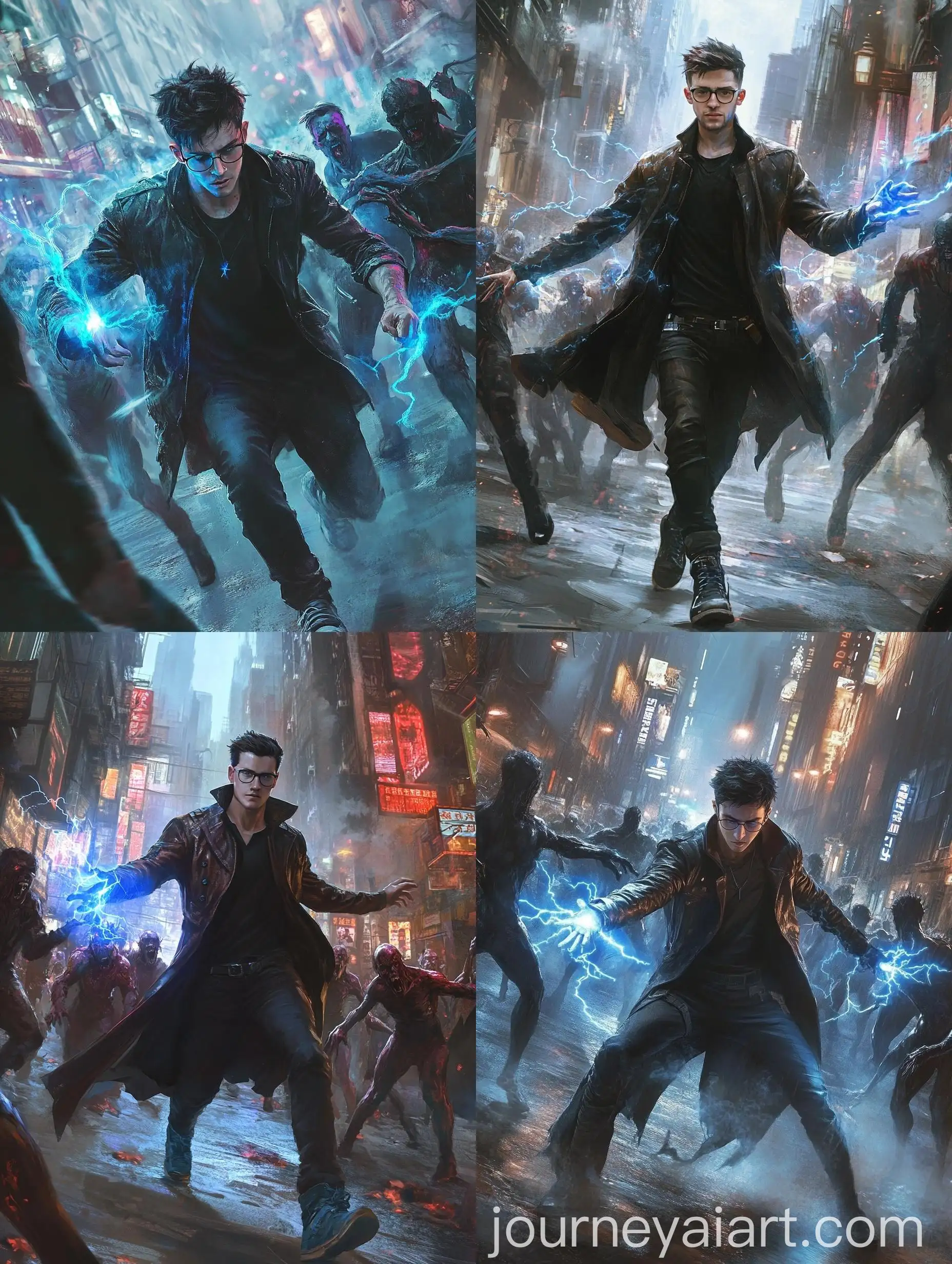 Fantasy-Wizard-Battle-in-Cyberpunk-City