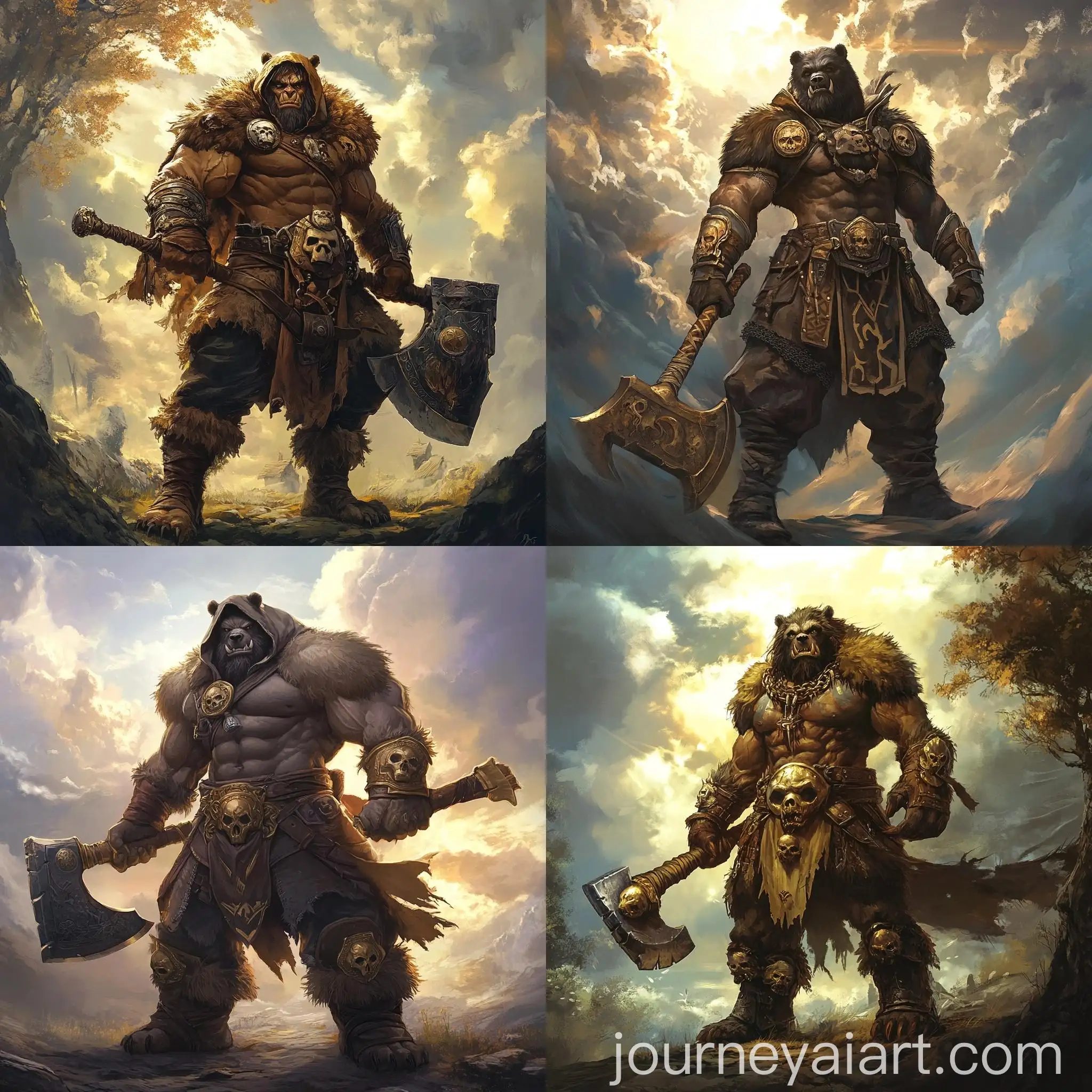 Powerful-HalfOrc-Barbarian-with-Bearskin-Cloak-in-Forest