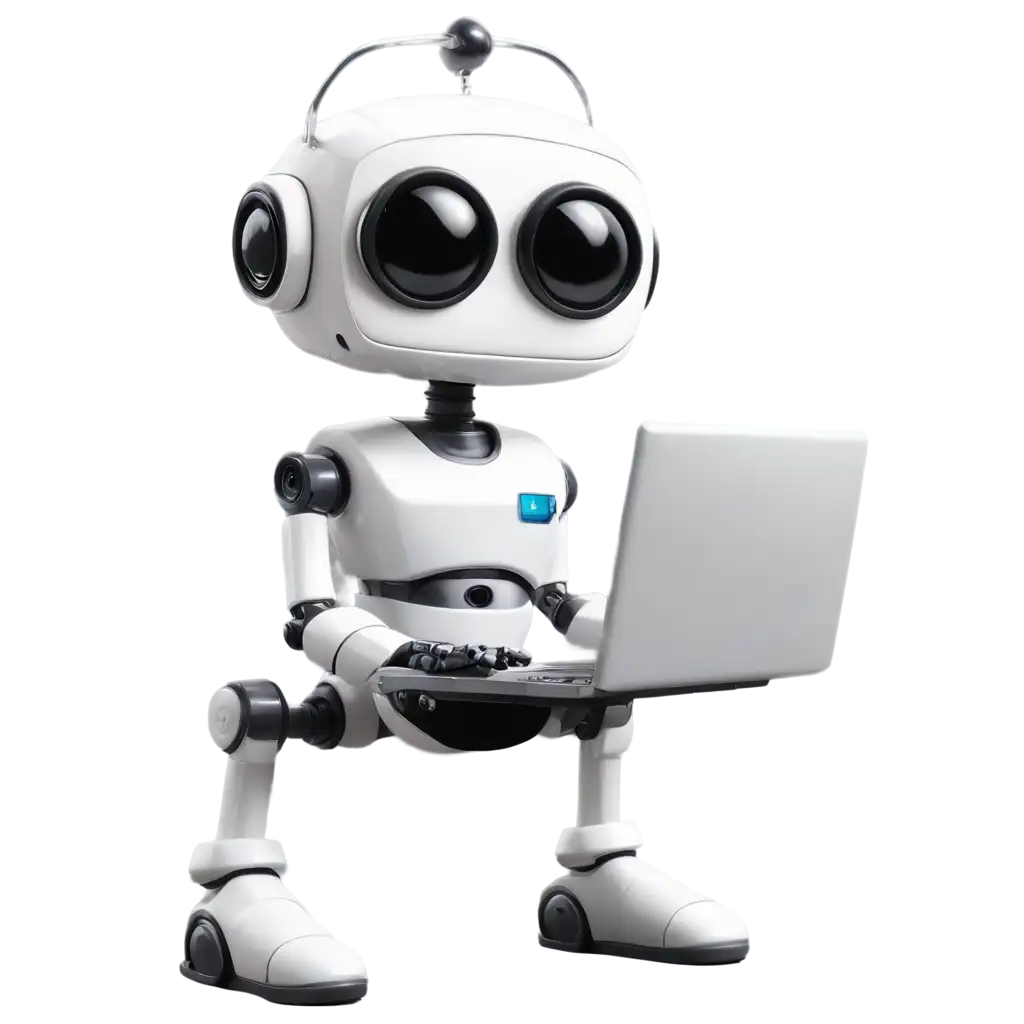 Doctorlike-Cartoon-Robot-Typing-on-Laptop-PNG-HighQuality-Image-for-Diverse-Uses