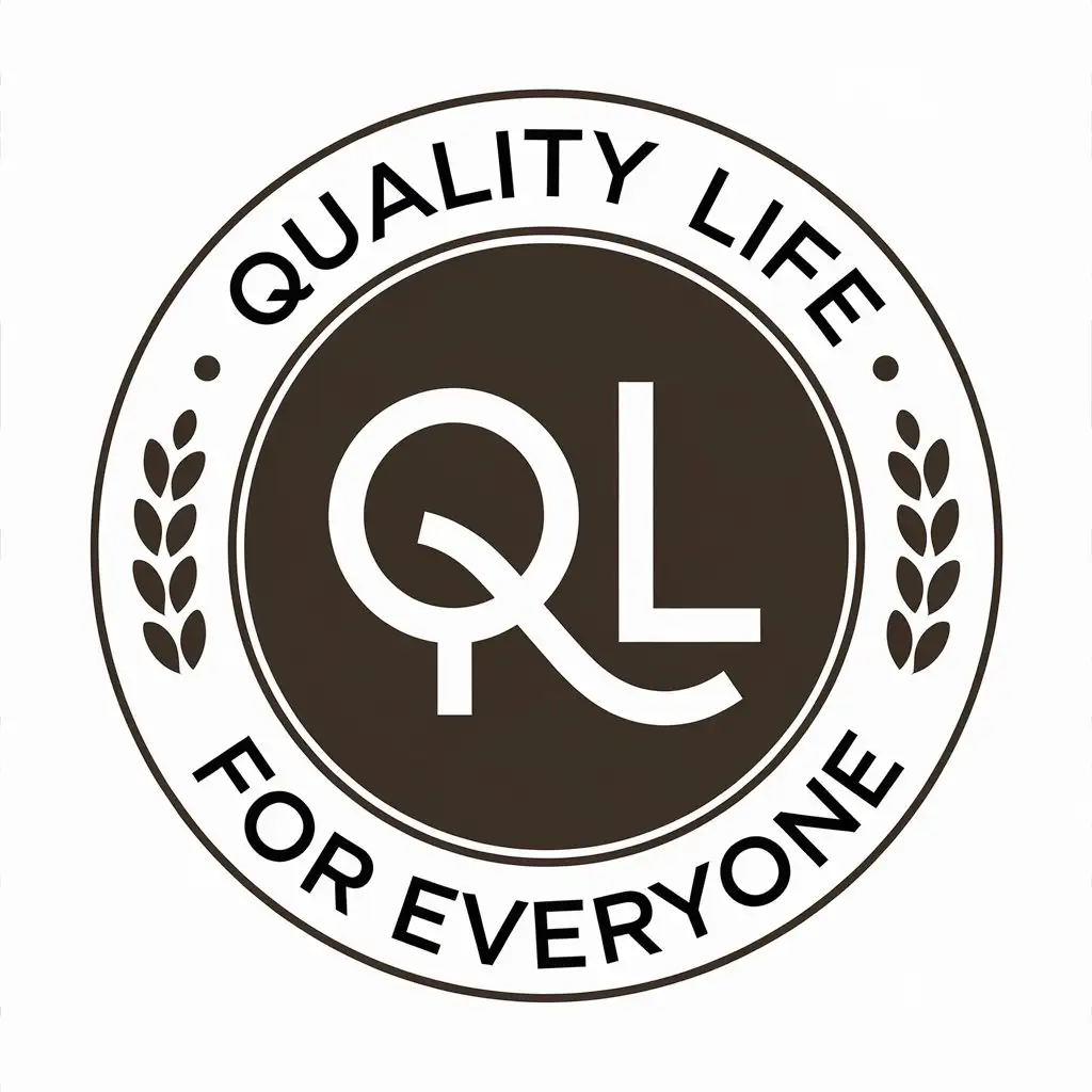 a vector logo design,with the text "Quality Life for Everyone", main symbol:QL,Moderate,be used in Retail industry,clear background