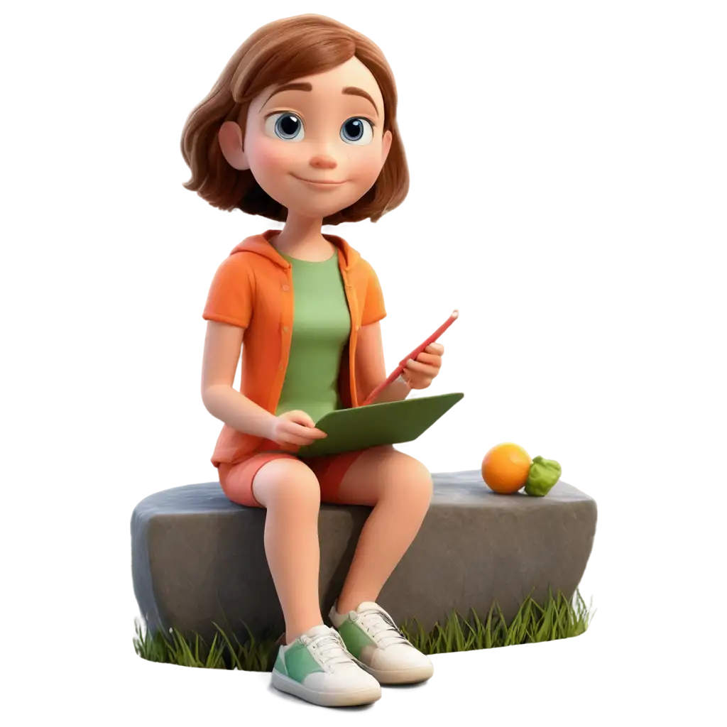 Adorable-2D-Cartoon-PNG-of-Little-Girl-Playing-with-Nature-Perfect-for-Fun-and-Whimsical-Designs