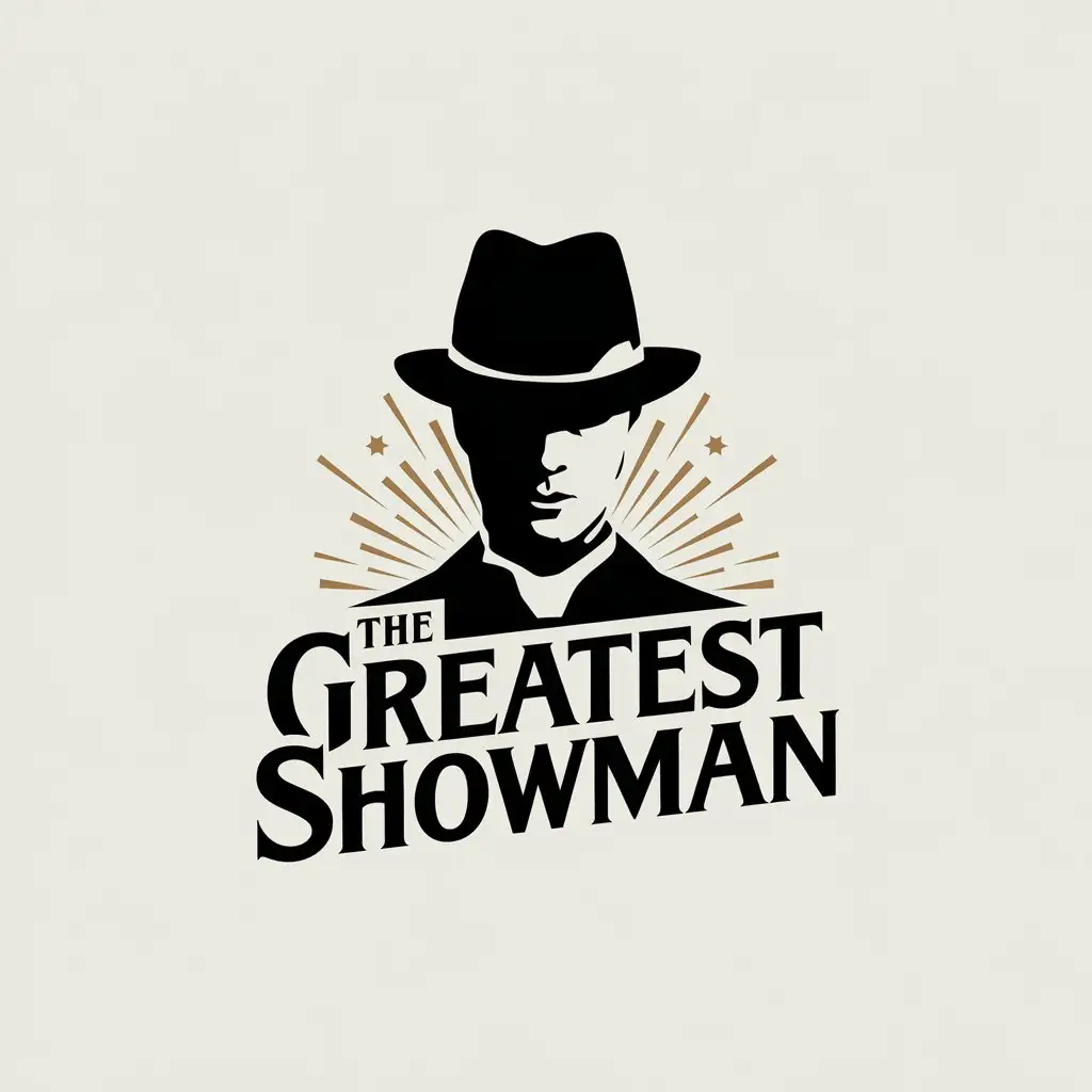 LOGO Design for D Greatest Showman Vector Logo Featuring a Man with a Hat and Clear Background