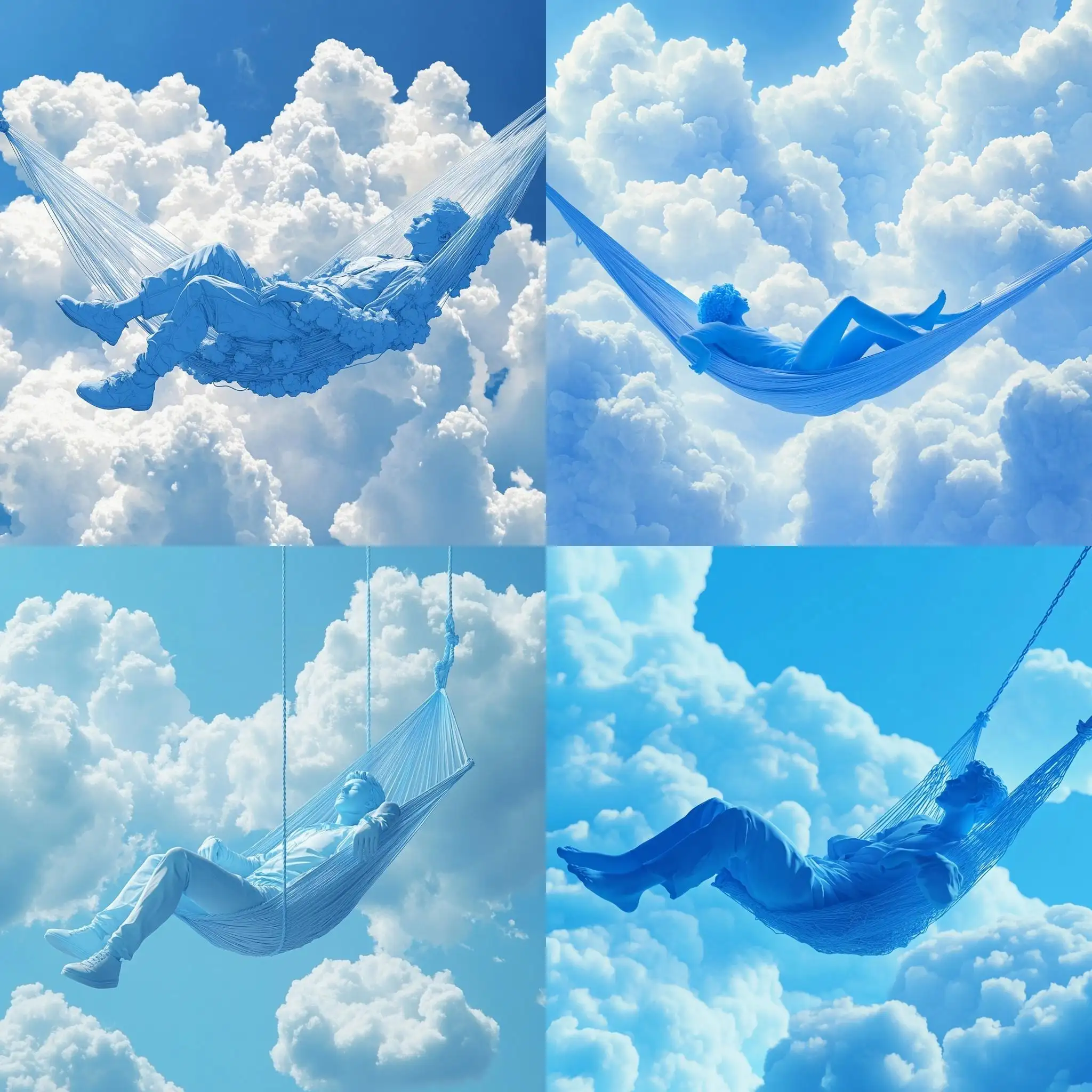Blue-Human-Figure-Relaxing-in-Suspended-Hammock-Among-Fluffy-Clouds
