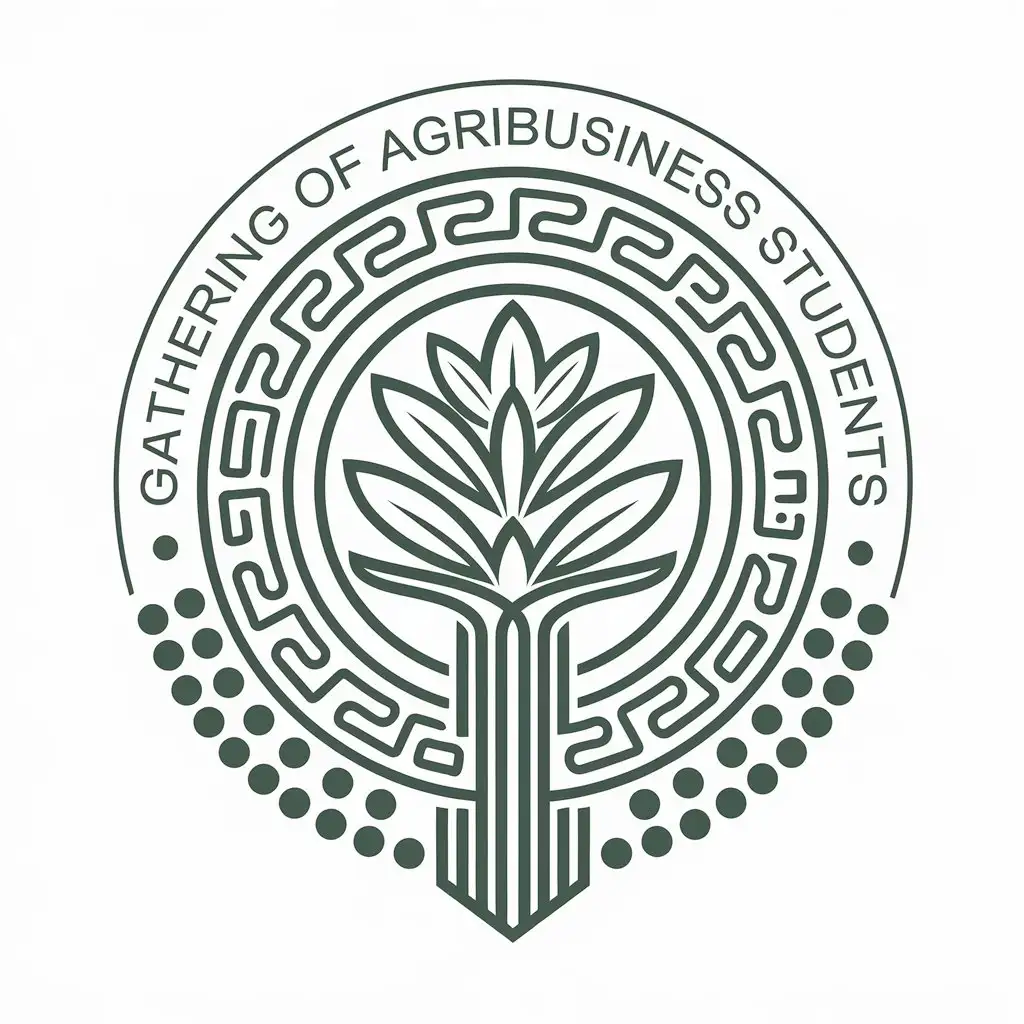 a vector logo design,with the text "Gathering of agribusiness students", main symbol:Padi,complex,be used in Education industry,clear background