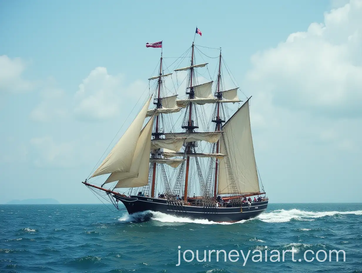 The-Flying-Dutchman-Sailing-on-the-Waves-Under-Full-Sail