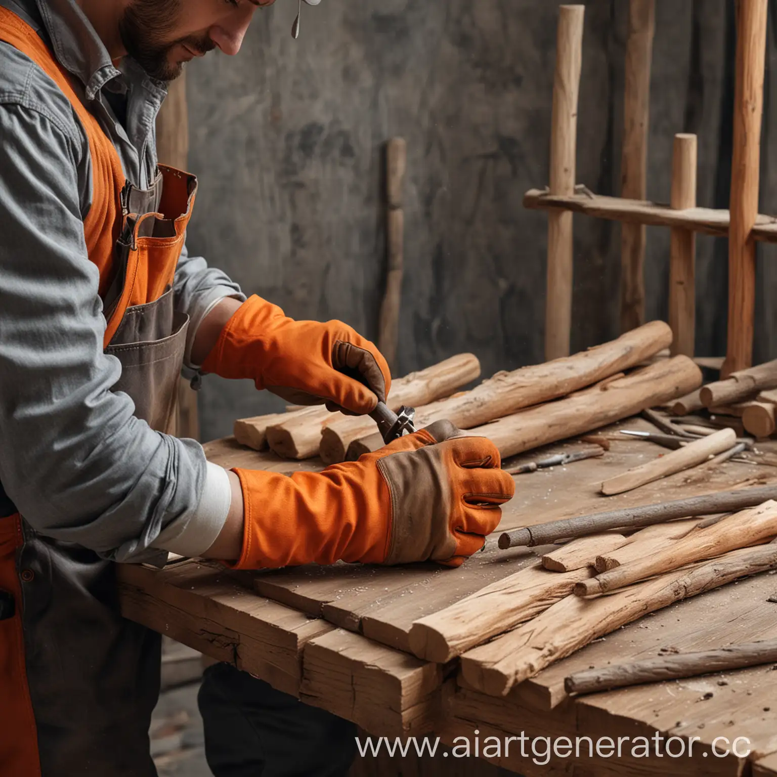 Working-Man-in-Workshop-Crafting-Wooden-Structures