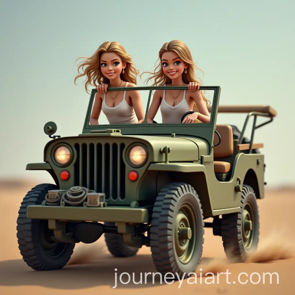 Pretty-Girls-Riding-Military-Jeep-Cars