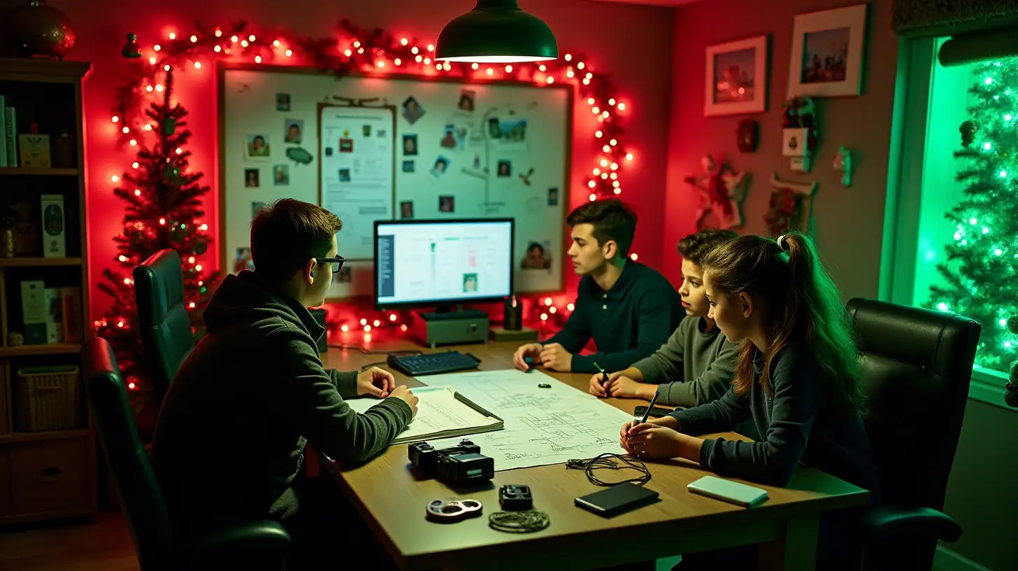 Family Christmas Command Center with Spy Gear and Decorations