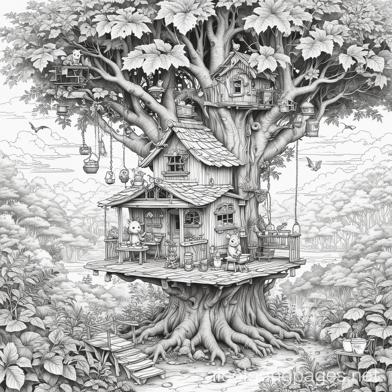 Two-Animals-Enjoying-Tea-in-a-Cozy-Treehouse