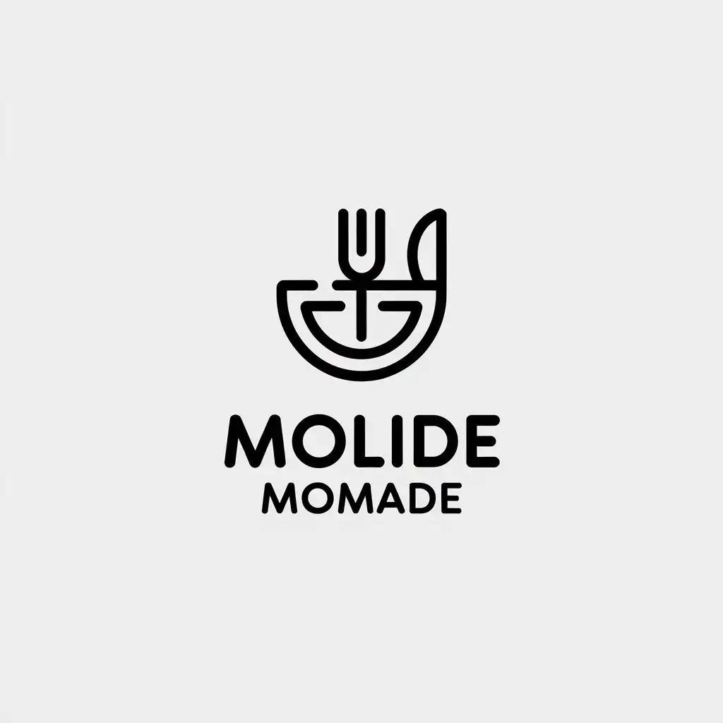 LOGO Design for MOLIDE MOMADE Minimalistic Restaurant Theme with Clear Background