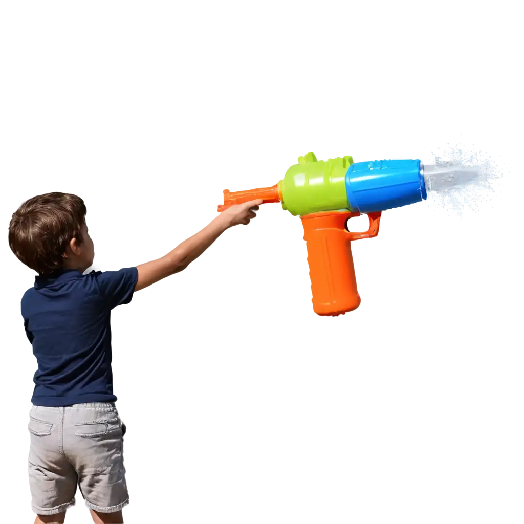 kids playing with water gun