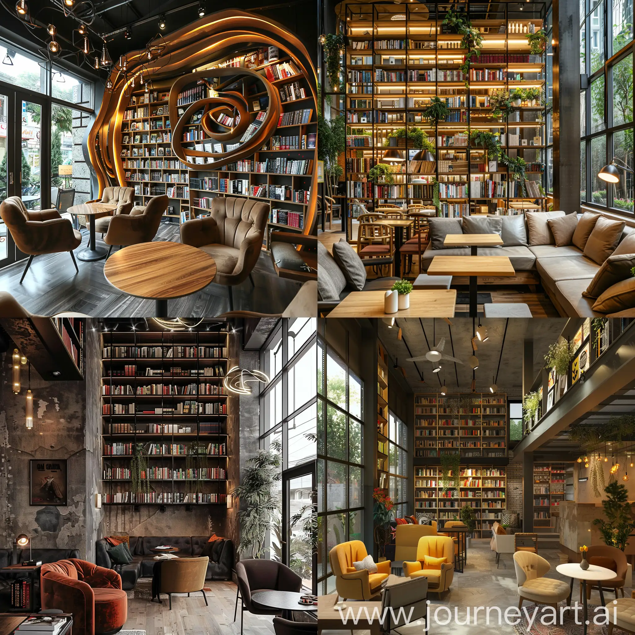 Modern-Book-Cafe-Interior-Design-with-Art-Nouveau-Furniture