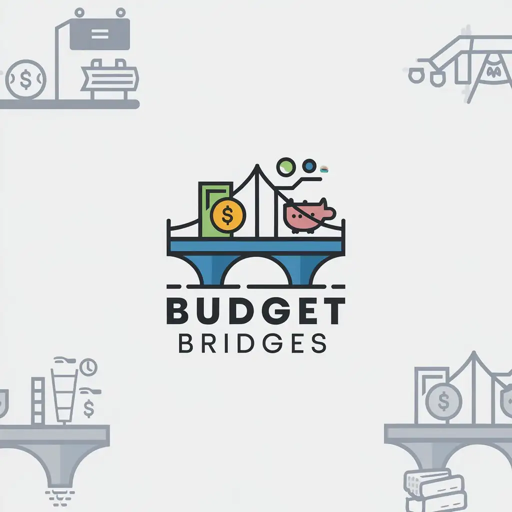 LOGO Design for Budget Bridges Minimalistic Bridge and Financial Literacy Theme