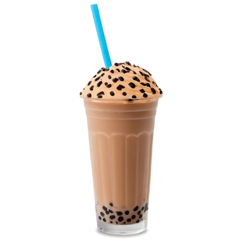 Chocolate ice blended drink in a boba cup