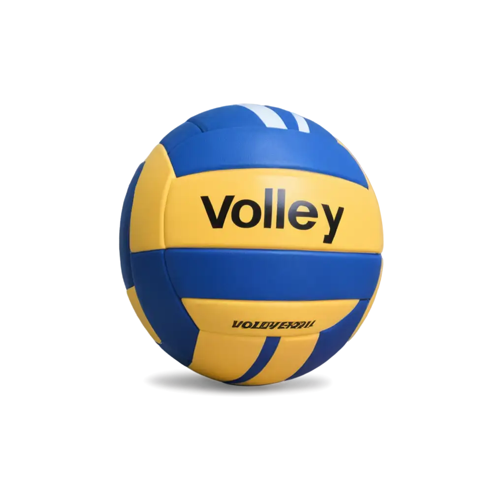 Yellow-and-Blue-White-Volleyball-PNG-Image-HighQuality-Transparent-Background-for-Versatile-Use