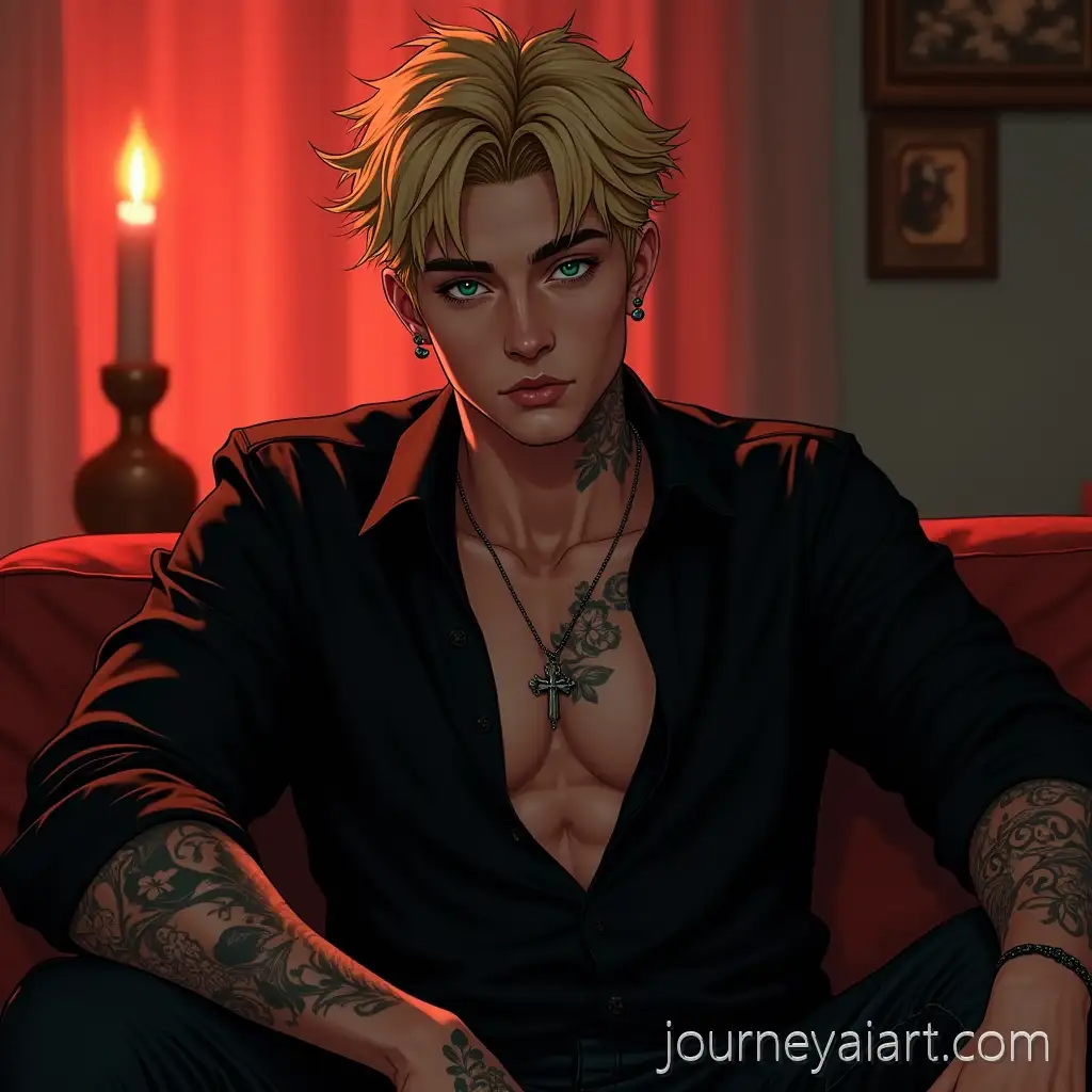 Handsome-Young-Man-with-Tattoos-and-Dangerous-Charm-in-SemiAI-Image-Prompt-ExpansionRealistic-Portrait