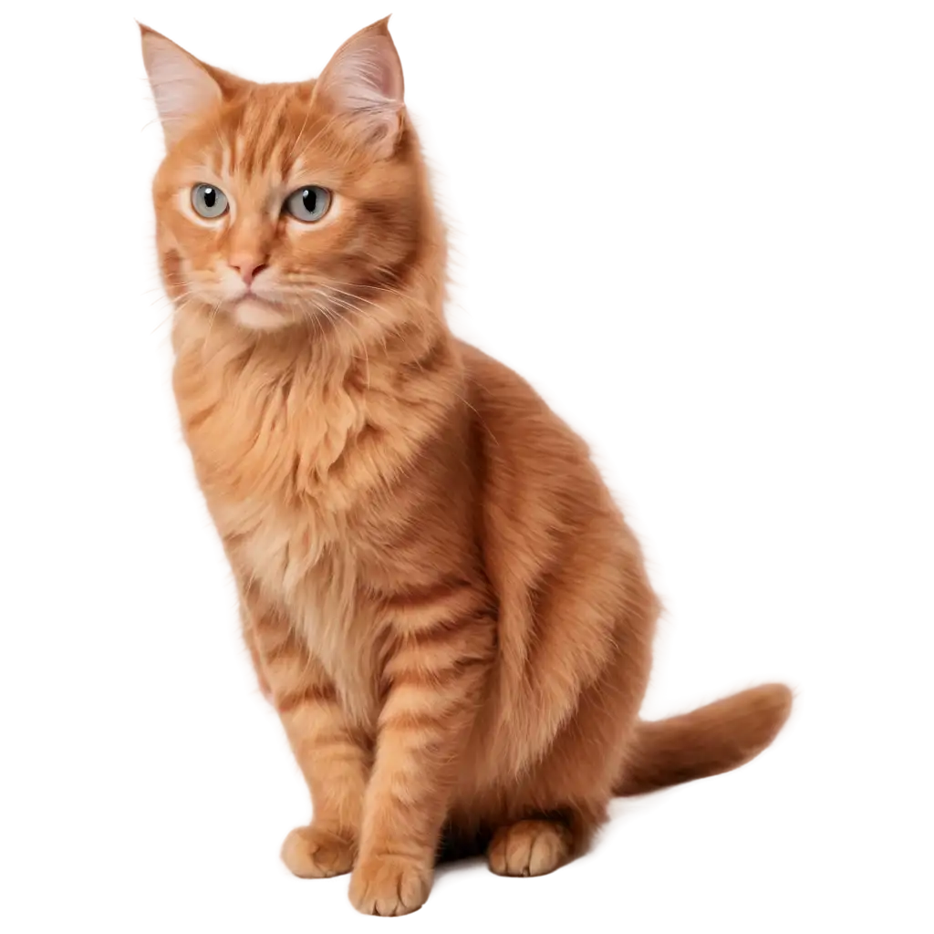 RedHaired-Sedentary-Cat-PNG-Image-for-Digital-Art-and-Design-Projects