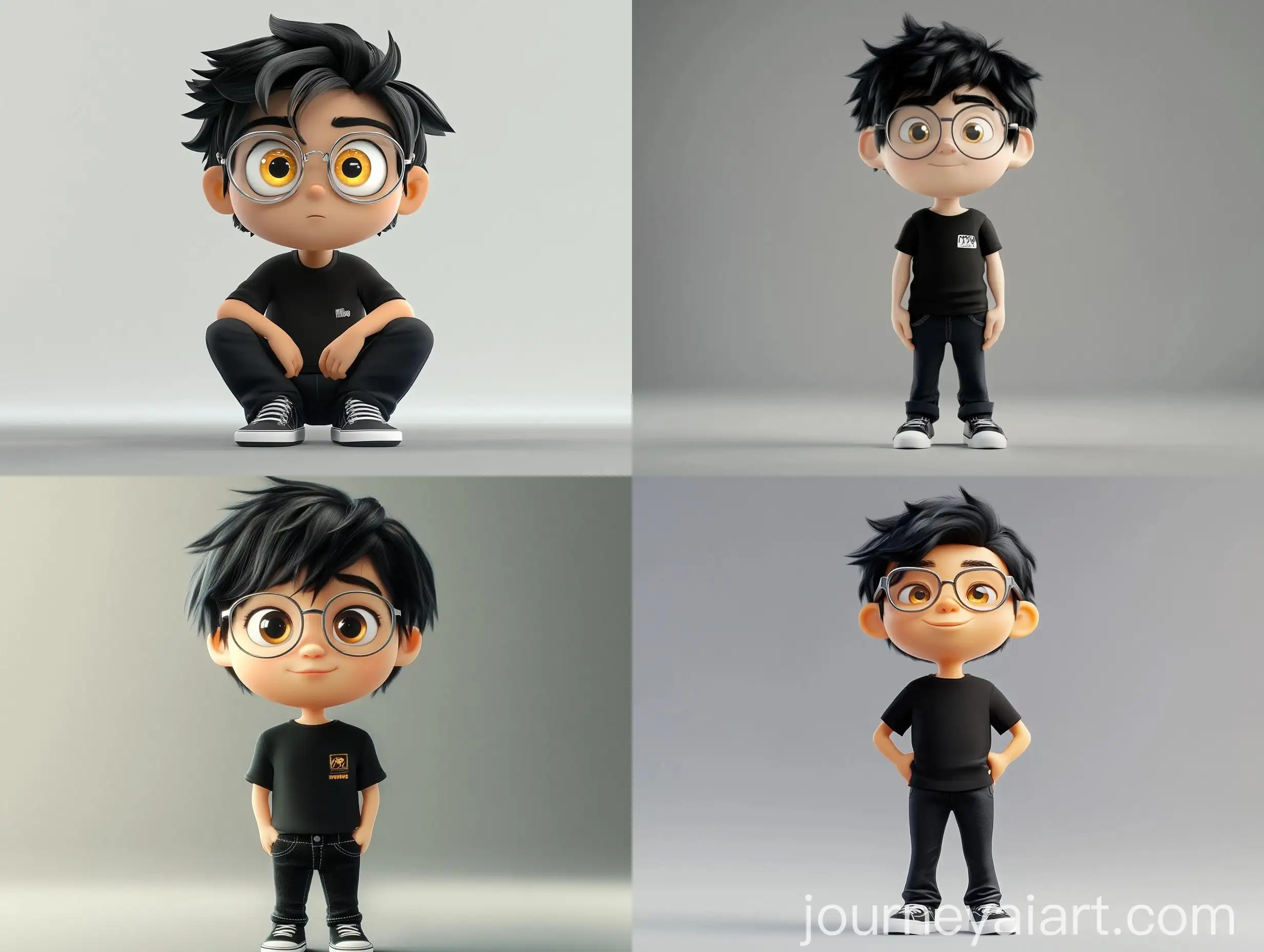 Young-Boy-with-Golden-Eyes-in-Cartoon-Style-Editing-with-Computer