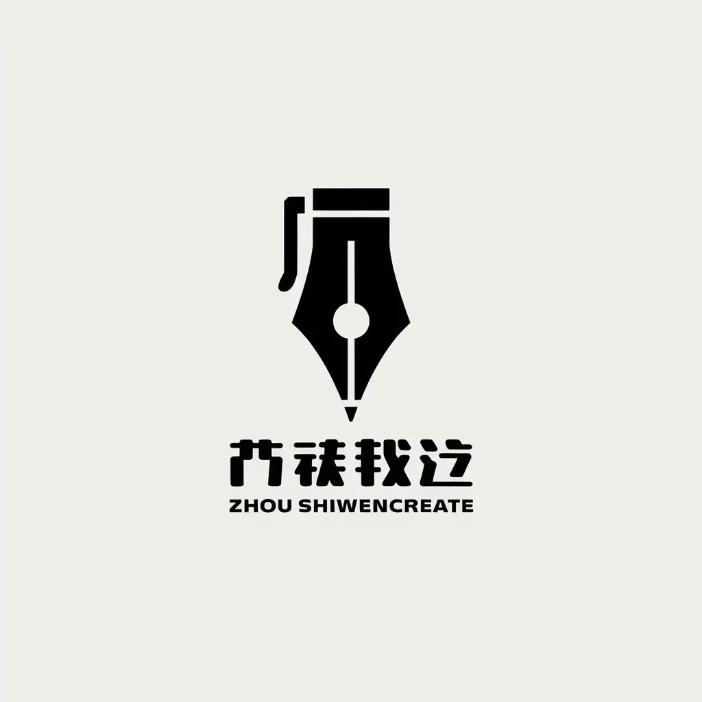 a vector logo design,with the text "Zhou Shiwencreate", main symbol:stationery,Minimalistic,be used in Retail industry,clear background