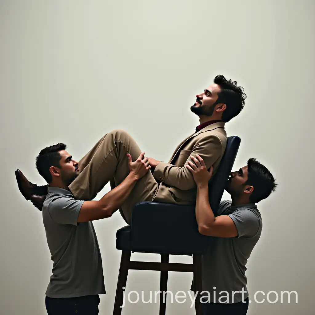 Person-Sitting-in-a-Chair-Carried-by-Two-People