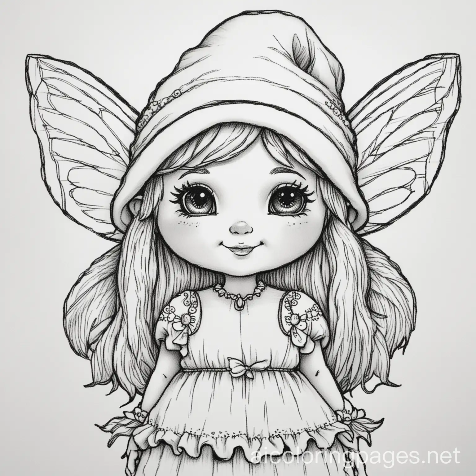 Charming-Fairy-Gnome-Girl-Coloring-Page-for-Kids