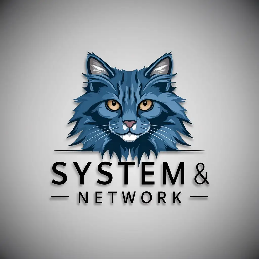 LOGO-Design-for-System-Network-Blue-Maine-Coon-Cat-Symbol-in-the-Internet-Industry