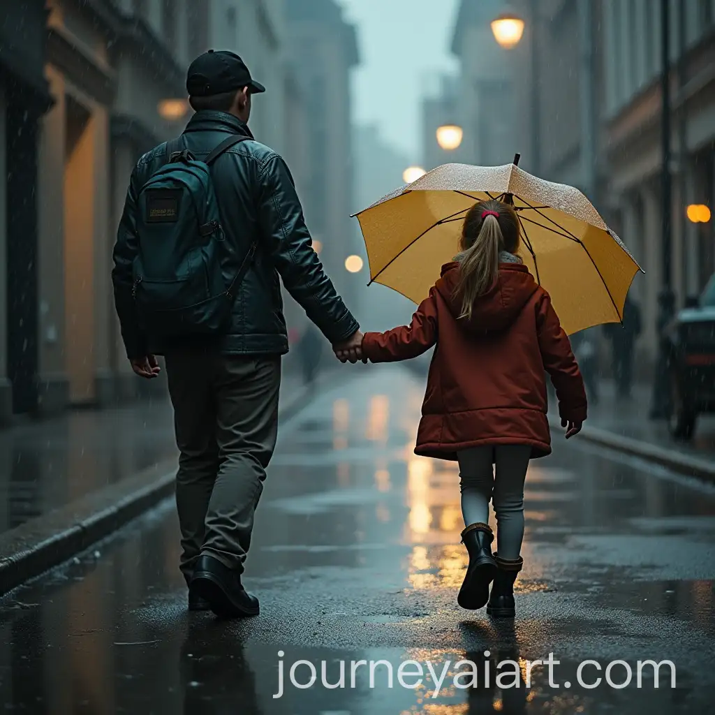 Boy-and-Girl-Playing-in-the-Rain-with-Umbrellas