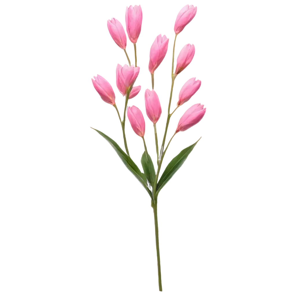 HighQuality-Pink-Flowers-Stem-PNG-Image-for-Creative-Use