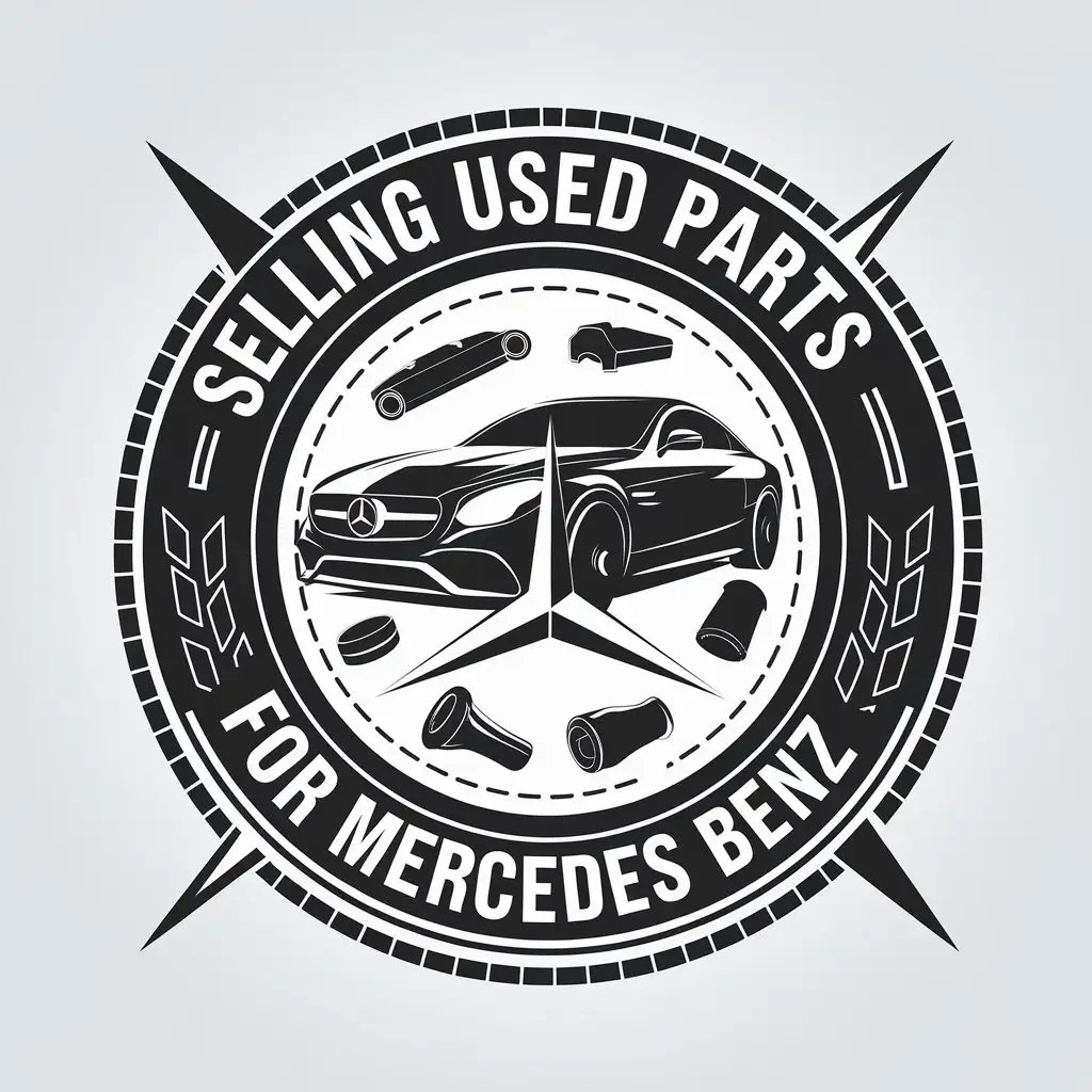 LOGO Design for Selling Used Parts for Mercedes Benz Vector Style with Automotive Elements