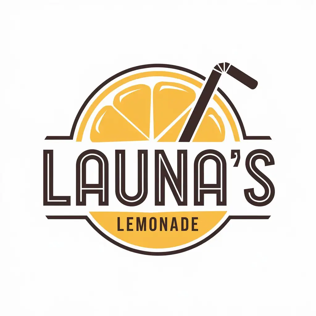 LOGO Design for Launas Lemonade Lemon and Lemonade Symbol with Clear Background