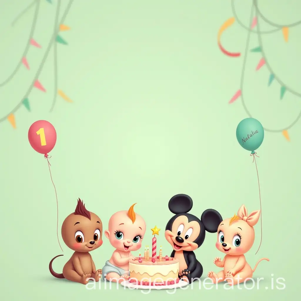 Adorable-Baby-Disney-Characters-Celebrating-a-First-Birthday