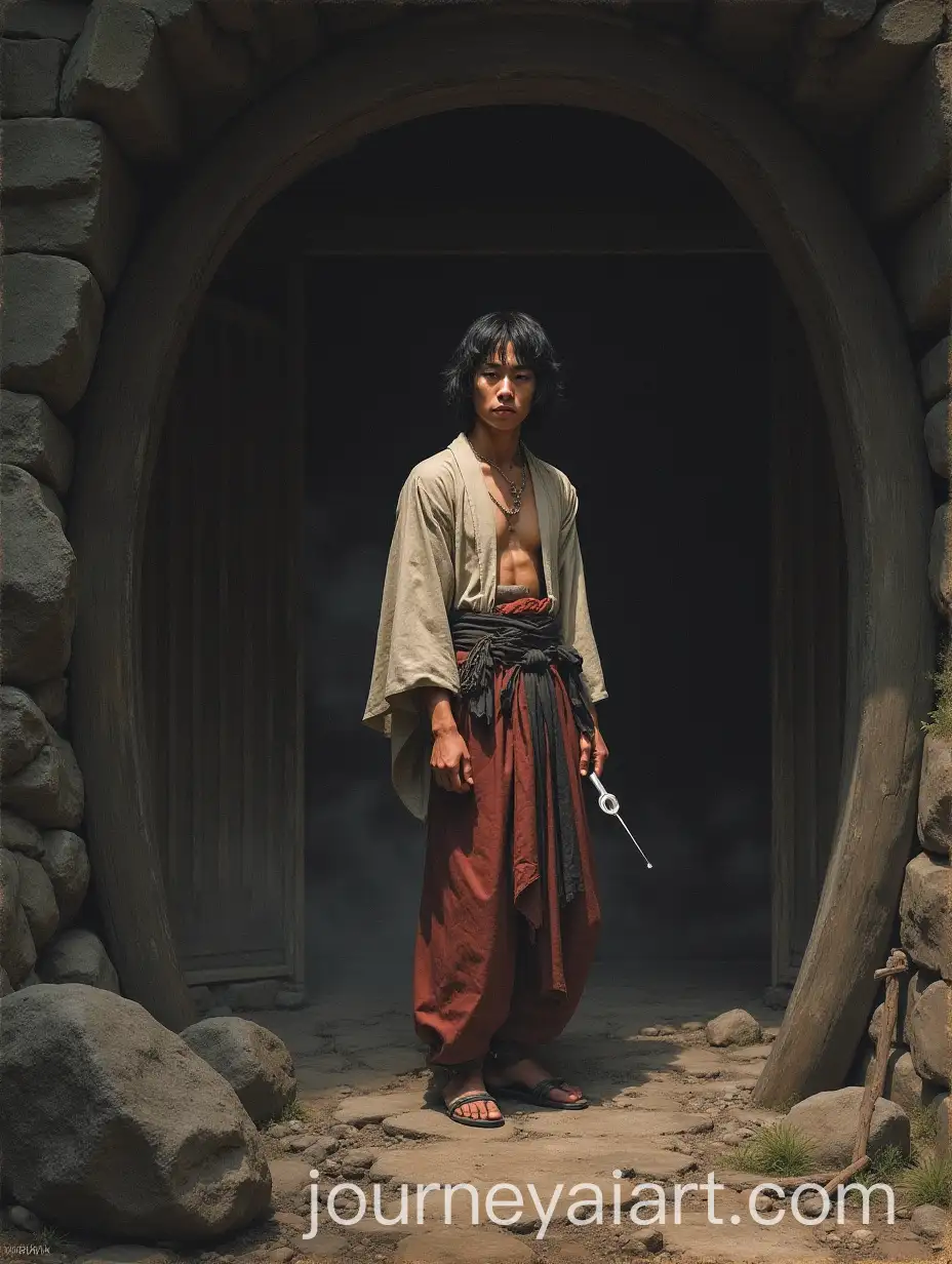 Hitori-Gotoh-from-Bocchi-the-Rock-in-80s-Dark-Fantasy-Style