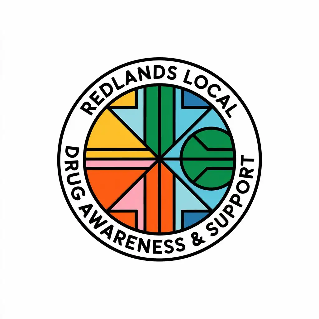 LOGO Design For Redlands Local Drug Awareness Support Circular Symbol with Enclosed Text