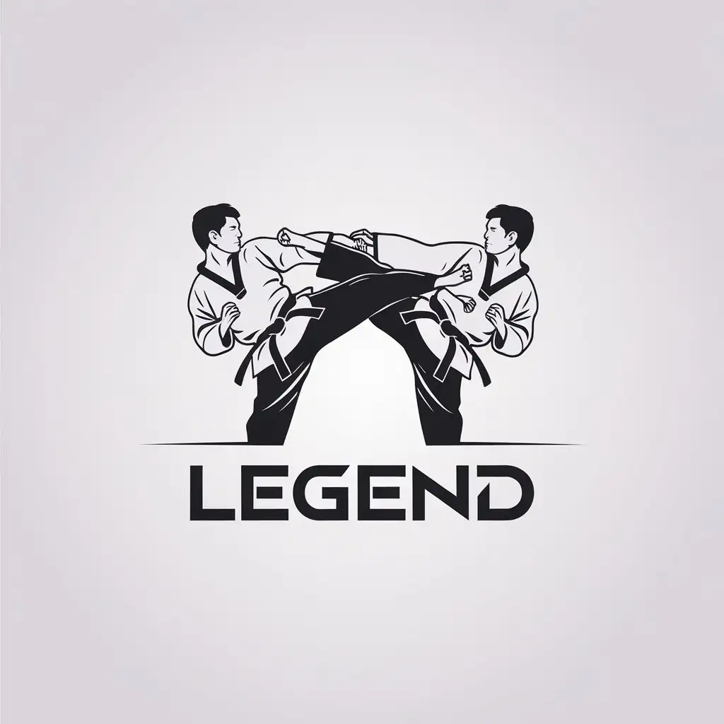 LOGO-Design-For-Legend-Minimalistic-Vector-Logo-with-Sparring-Taekwondists