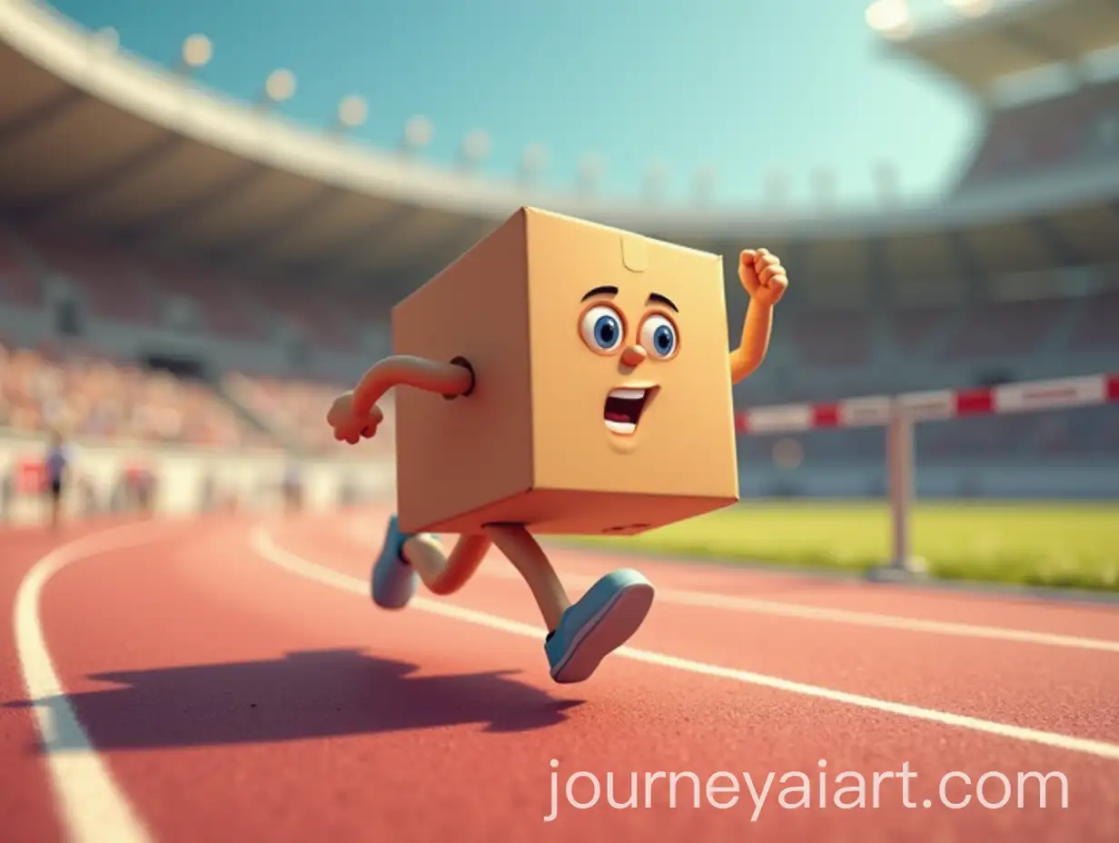 Cartoon-Delivery-ParcelAI-Image-Expansion-SEO-Racing-to-Victory-on-Athletics-Track