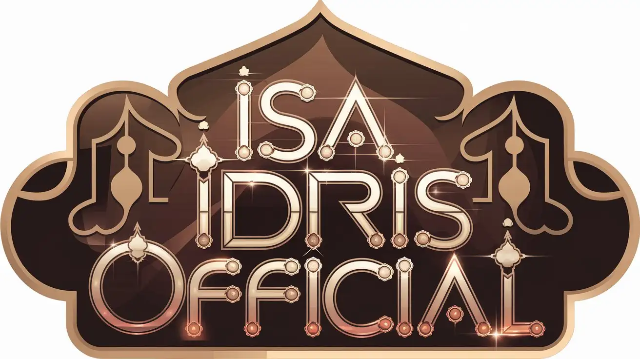 Artistic Futuristic Logo Design ISA IDRIS Official with Islamic Ornaments