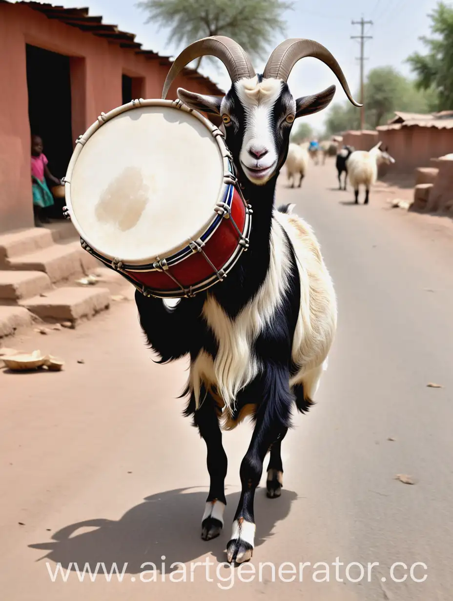 Goat-Carries-Drum-Through-Vibrant-Marketplace-Scene