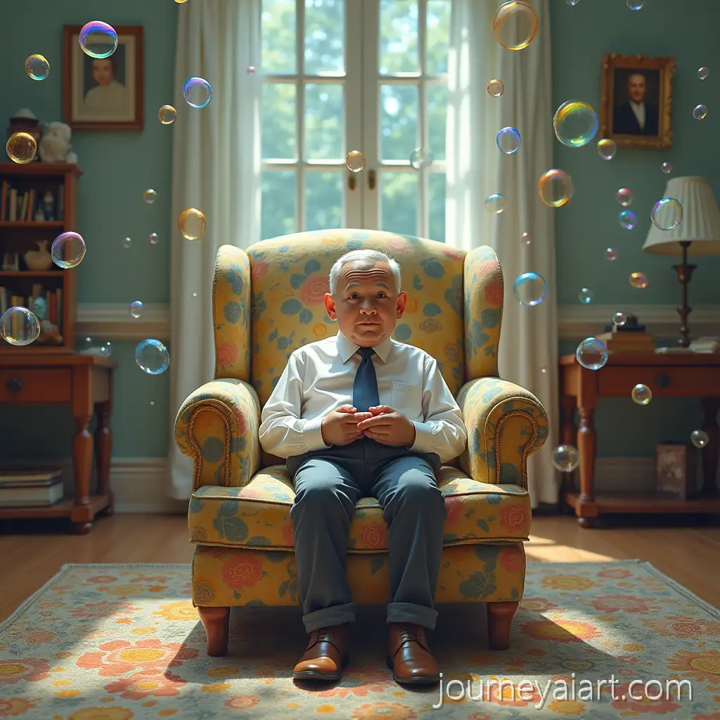 Prime-Minister-Netanyahus-Chair-Surrounded-by-Childrens-Bubbles