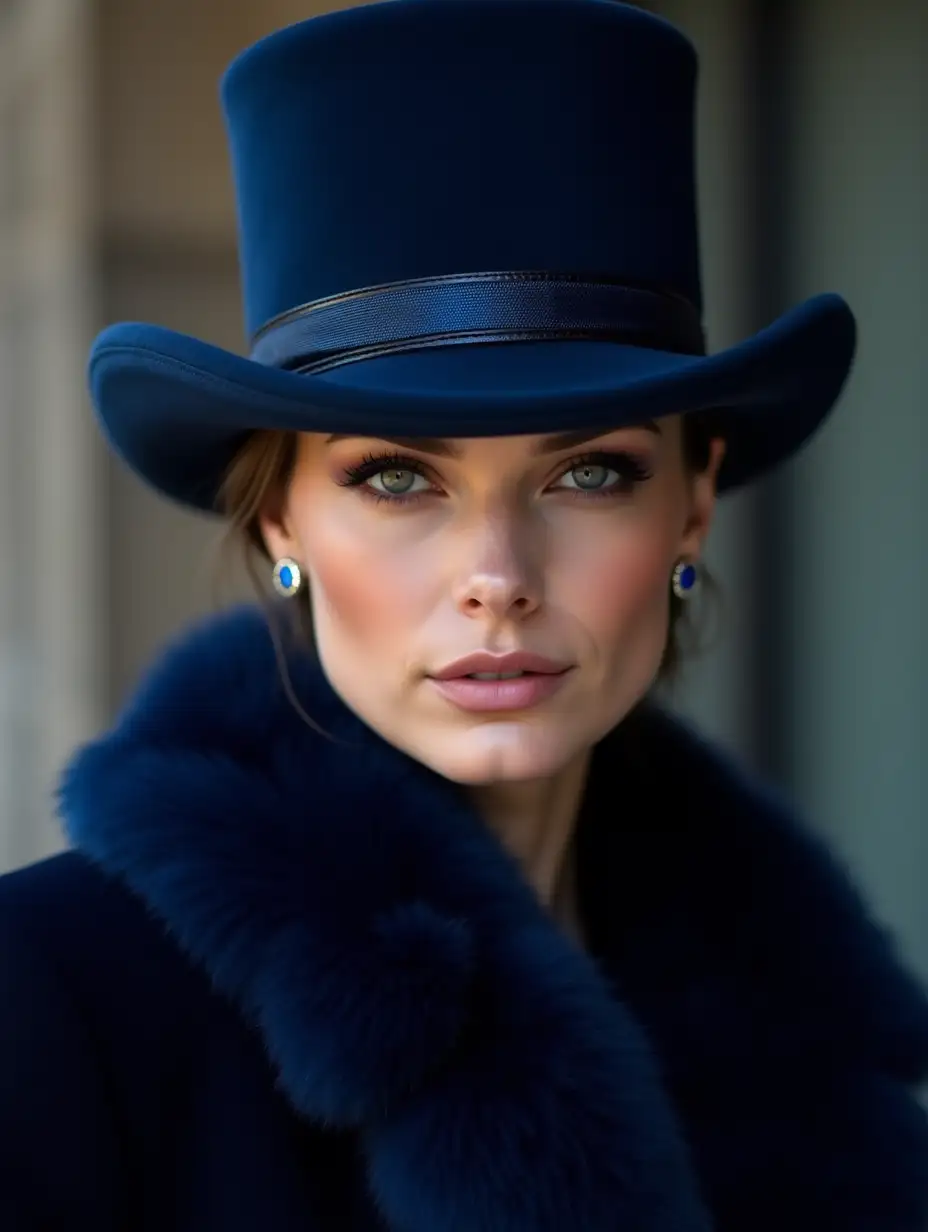 Elegant-Woman-in-Sapphire-Hat-and-Blue-Fur-Russian-Style-Fashion