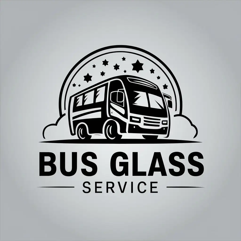 LOGO Design For Bus Glass Service Modern Buses and Windows Theme